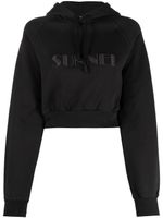 Sunnei hoodie crop à logo imprimé - Noir