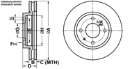 Remschijf ATE, Remschijftype: Geventileerd, u.a. für Mitsubishi