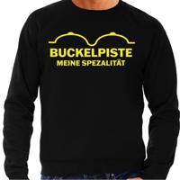 Apres ski sweater heren - buckelpiste - zwart - glitter geel - wintersport - skieen/snowboarden