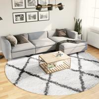 VidaXL Vloerkleed pamplona shaggy hoogpolig ø 280 cm crème en zwart