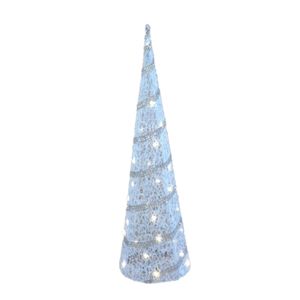 LED piramide kerstboom - H59 cm - wit - kunststof - kerstverlichting   -