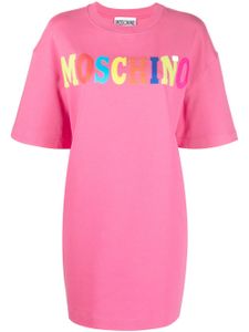 Moschino robe à logo imprimé - Rose