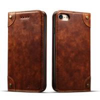 Voor iPhone 8/7 barok eenvoudige horizontale Flip lederen draagtas met houder & kaartsleuven & portemonnee (licht bruin)