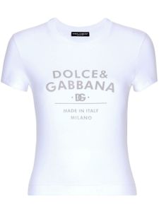 Dolce & Gabbana t-shirt en coton mélangé à logo imprimé - Blanc