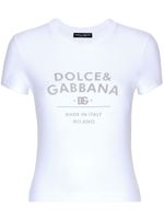 Dolce & Gabbana t-shirt en coton mélangé à logo imprimé - Blanc