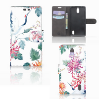 Huawei Y625 Telefoonhoesje met Pasjes Bird Flowers - thumbnail