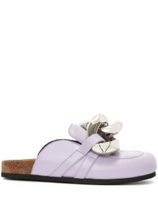 JW Anderson mocassins en cuir à détail de chaîne - Violet