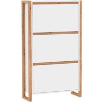 Schoenenkast - DENVER 49A - Wit / Eiken - 70 x 25 x 125 cm