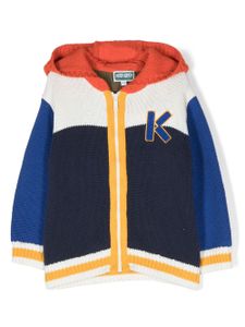 Kenzo Kids cardigan zippé à logo brodé - Bleu