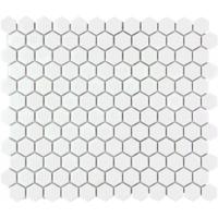 The Mosaic Factory Barcelona Mozaiek Tegel Hexagon - Wit Porselein Geglazuurd 260x300 mm