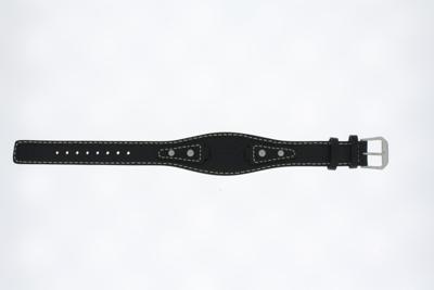 Horlogeband Fossil ES9875 Onderliggend Leder Zwart 6mm