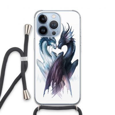 Yin Yang Dragons: iPhone 13 Pro Transparant Hoesje met koord