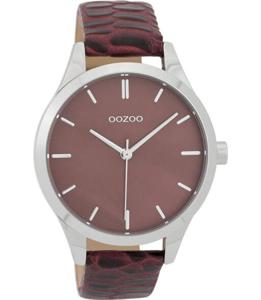 OOZOO Timepieces Horloge Croco Burgundy | C9722