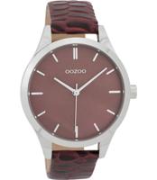 OOZOO Timepieces Horloge Croco Burgundy | C9722