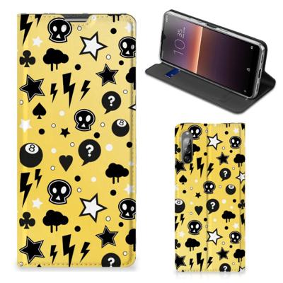Mobiel BookCase Sony Xperia L4 Punk Geel Mobiel BookCase Sony Xperia L4 Punk Geel