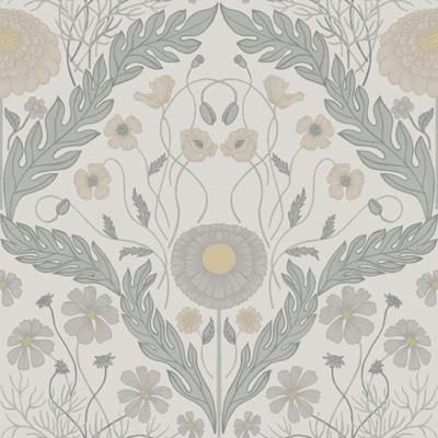 Dutch Wallcoverings Blomstermala - Marguerite Grey - Grijs