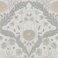 Dutch Wallcoverings Blomstermala - Marguerite Grey - Grijs