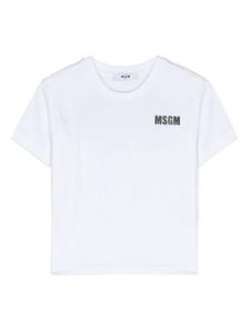 MSGM Kids t-shirt en coton à logo imprimé - Blanc