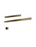 Hotbath &MORE set van 2 rails RAS80 SQUARE 80 en RAS50 SQUARE 50 cm met separate schakelaar en inbouw element Geborsteld Messing PVD (RAS50+RAS80BBP)