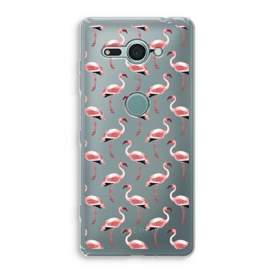 Flamingoprint groen: Sony Xperia XZ2 Compact Transparant Hoesje