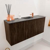 Toiletmeubel Mondiaz Joya Dlux | 90 cm | Meubelkleur Walnut | Faye wastafel Sombra Wasbak Midden | 1 kraangat