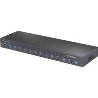 Renkforce 483 mm (19) Rack Mount 13-Port USB 3.2 Gen 2 Hub USB 3.2 Gen 2-hub 13 poorten Voor industriële toepassingen, Rackmontage mogelijk, Met metalen