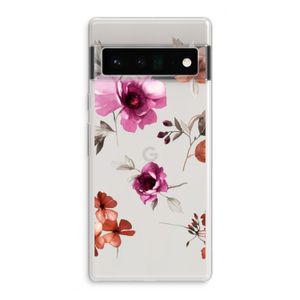 Geschilderde bloemen: Google Pixel 6 Pro Transparant Hoesje