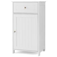 Badkamerskast Badkast met Lade & Deur Moderne Opbergkast voor Badkamer Woonkamer Keuken 43 x 34 x 77 cm Wit
