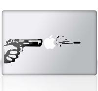 Sticker apple Mac geweer kogel