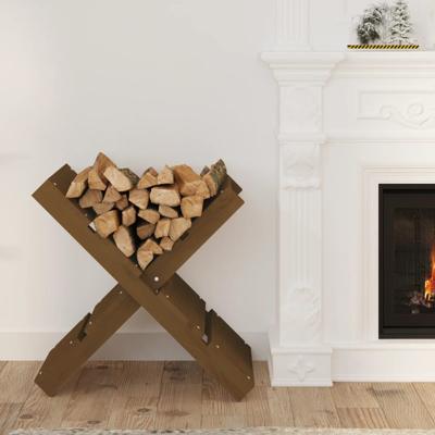 VidaXL Houtblokhouder 47x39,5x48 cm massief grenenhout honingbruin