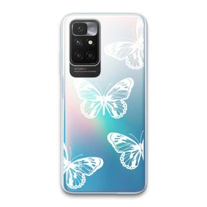 White butterfly: Xiaomi Redmi 10 Transparant Hoesje