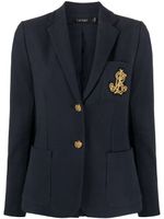 Lauren Ralph Lauren blazer boutonné à logo brodé - Bleu