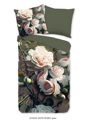 Pure Dekbedovertrek "bloemen" - Groen - (135x200 cm) - Microfiber
