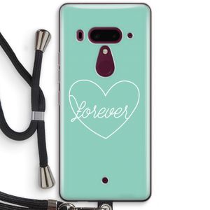 Forever heart pastel: HTC U12+ Transparant Hoesje met koord