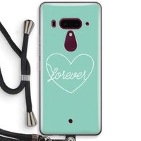 Forever heart pastel: HTC U12+ Transparant Hoesje met koord