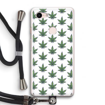 Weed: Pixel 3 Transparant Hoesje met koord