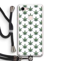 Weed: Pixel 3 Transparant Hoesje met koord