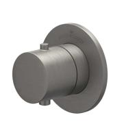 Afbouwdeel IVY Bond Inbouwthermostaat Symmetry Met Rond Rozet Geborsteld Metal Black PVD
