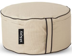 Poef 'Capri' Sand - Wit / Ecru - Weerbestendig - Sit&Joy