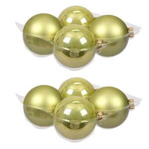 8x stuks glazen kerstballen salie groen (oasis) 10 cm mat/glans - Kerstbal