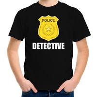 Politie / police embleem detective t-shirt zwart voor kinderen XL (158-164)  -