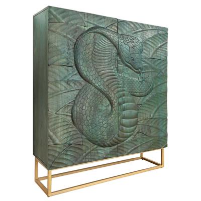 Highboard SNAKE 120cm turquoise mangohout - 45303
