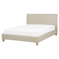 Beliani - SENNEZ - Tweepersoonsbed - Beige - 160 x 200 cm - Polyester