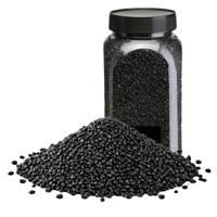 Home & Styling decoratie stenen/granulaat - 5x - 650ml - zwart - hobby steentjes