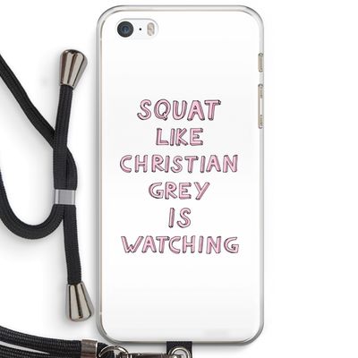 Christian Grey: iPhone 5 / 5S / SE Transparant Hoesje met koord