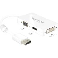 Delock 62655 DisplayPort / VGA / HDMI / DVI Adapter [1x DisplayPort stekker - 1x VGA-bus, HDMI-bus, DVI-bus 24+1-polig] Wit Met Ferrietkern 16.00 cm - thumbnail