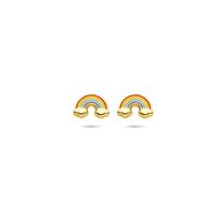 14k Geelgouden Oorknoppen Regenboog - 5,5 mm