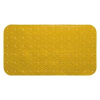 5Five Anti-slip badkamer douche/bad mat - geel - 70 x 35 cm - rechthoekig - Badkamermat