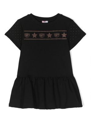 Chiara Ferragni Kids robe cloutée à détail de clous - Noir