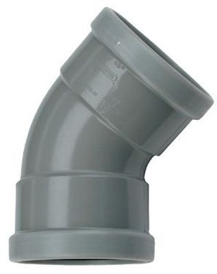 PVC Bocht 45° manchet - 2 x mof 160 mm